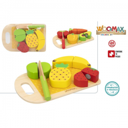 WOOMAX TABLA CORTE CON FRUTA VERDURA MADERA SURTIDO