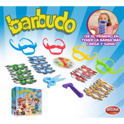 Barbudo divertido juego de memoria para toda la familia.  Gira, recorta y gana. El objetivo del jueg