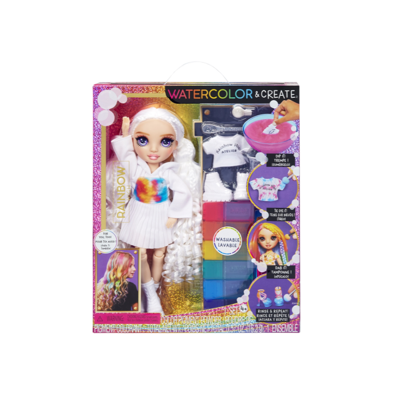 RAINBOW HIGH MUÑECA WATERCOLOR AND CREATE TIE-DYE - OJOS MORADOS