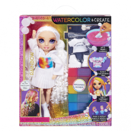 RAINBOW HIGH MUÑECA WATERCOLOR AND CREATE TIE-DYE - OJOS MORADOS