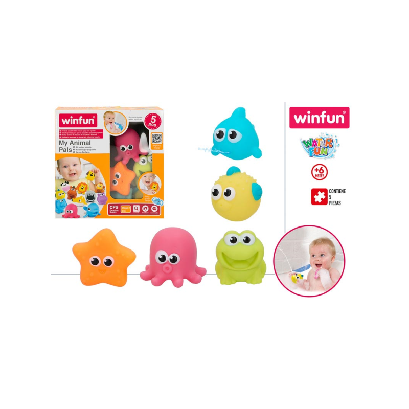 SET 5 ANIMALES PVC BAÑO