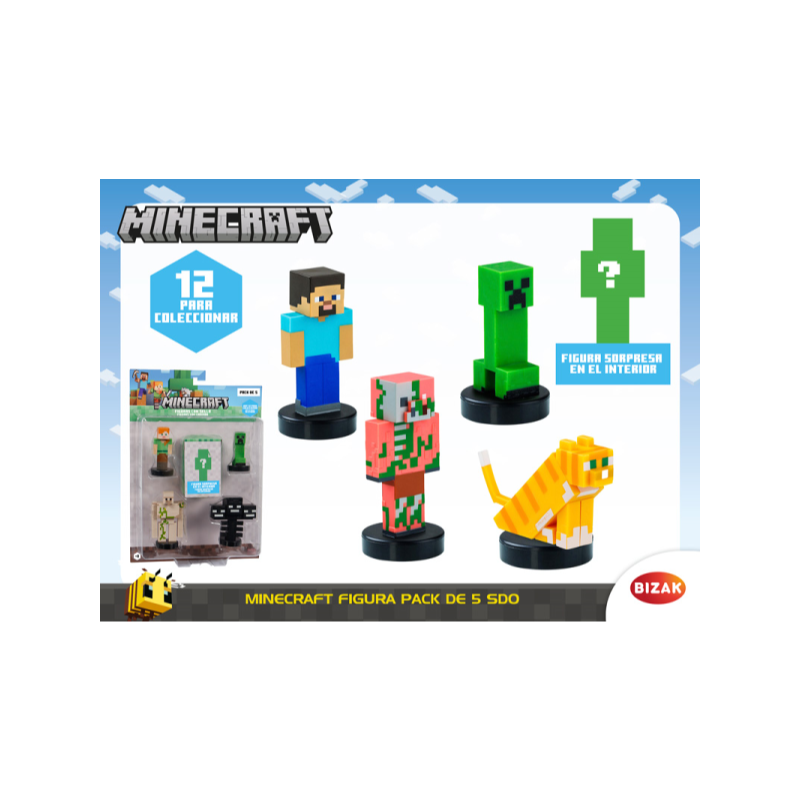 MINECRAFT FIGURA PACK DE 5 SDO BLISTER