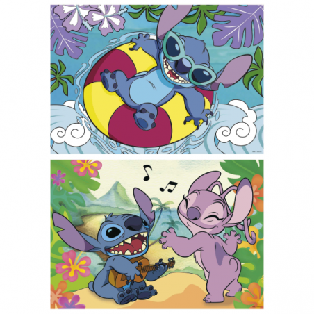 Puzzle 2 x 100 stitch carton disney lilo & stitch