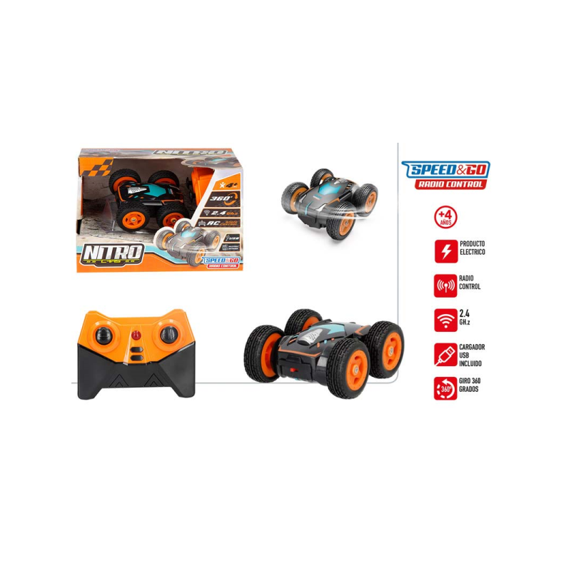 NITRO COCHE RC STUNT VOLTERETAS SPEED AND GO