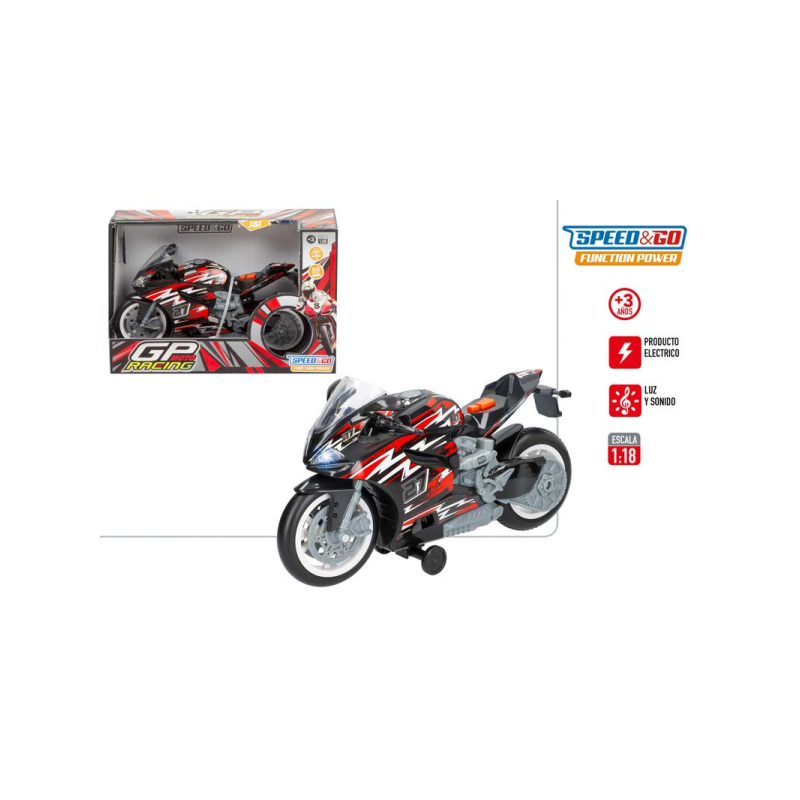 MOTO SPORT ELEC CON LUZ Y SONIDO SPEED AND GO SURTIDO