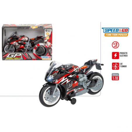 MOTO SPORT ELEC CON LUZ Y SONIDO SPEED AND GO SURTIDO