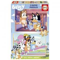 PUZZLE 2X25 PIEZAS BLUEY (MADERA)