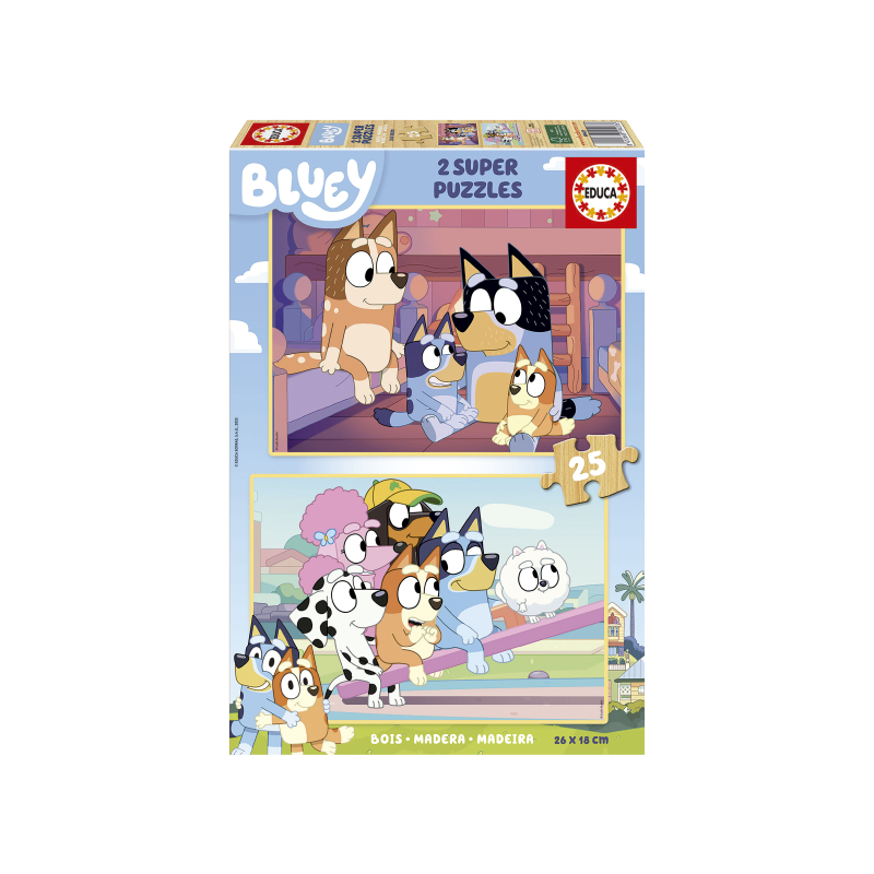 PUZZLE 2X25 PIEZAS BLUEY (MADERA)