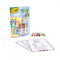 LIBRO ACTIVIDADES Y COLOREAR POR NUMEROS BLUEY CON 6 ROTULADORES