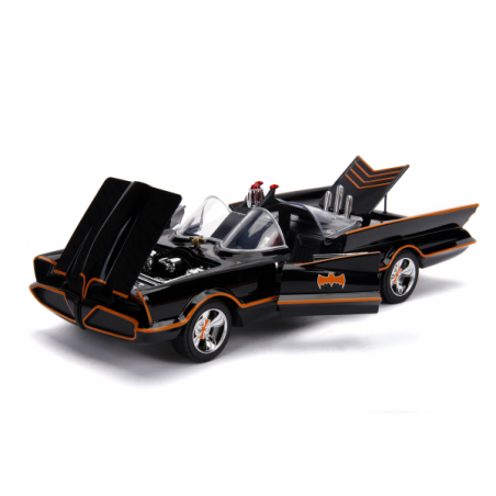 Batmovil metal 1:18 1966 classic tv serie con 2 figuras