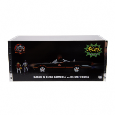 Batmovil metal 1:18 1966 classic tv serie con 2 figuras