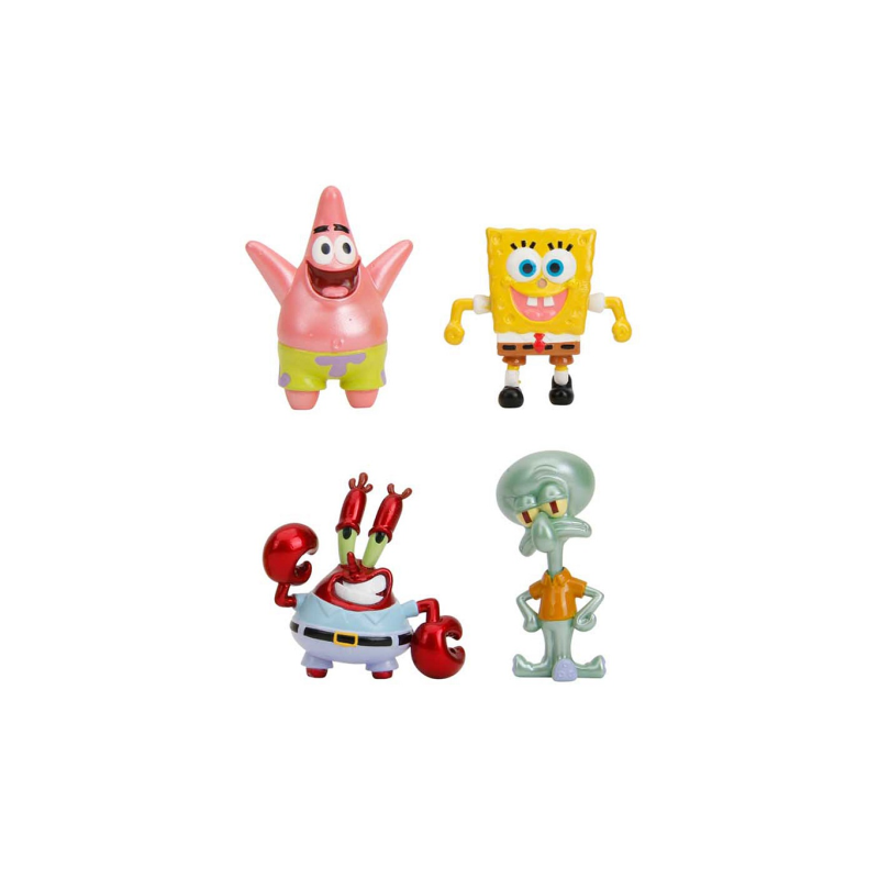 SET DE 4 FIGURAS METAL BOB ESPONJA 7 CM