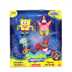 Set de 4 figuras metal bob esponja 7 cm