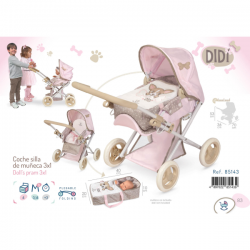 Coche silla muñeca 3x1 peq 53cm didi