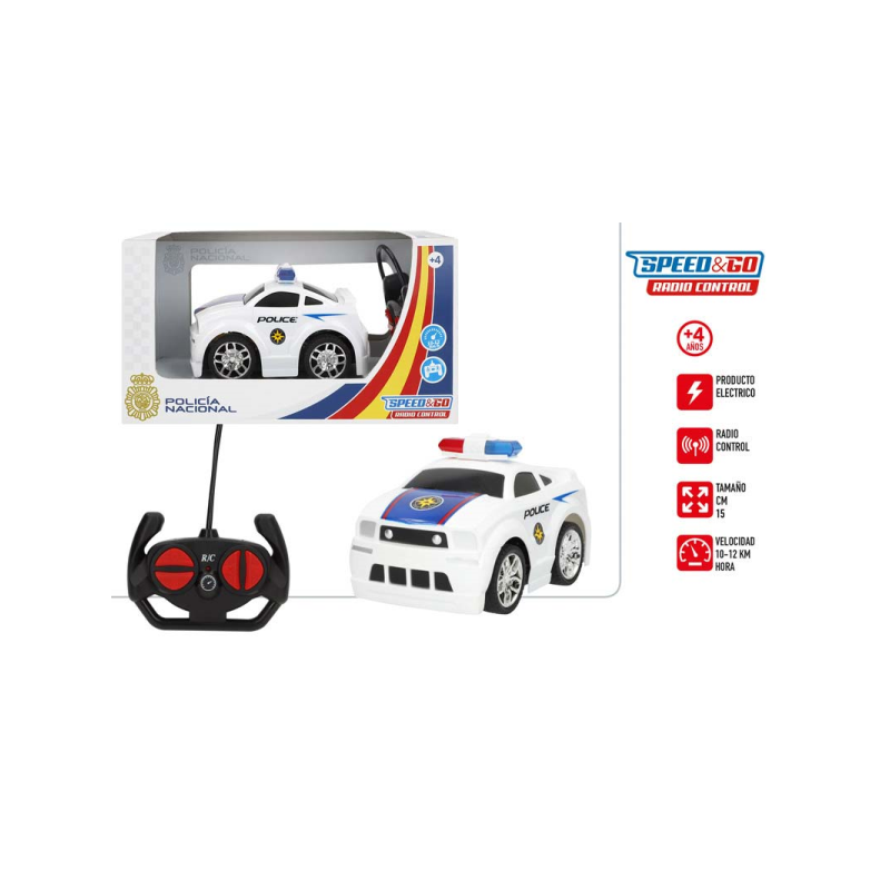 COCHE RC POLICIA NACIONAL 15 CM SPEED AND GO