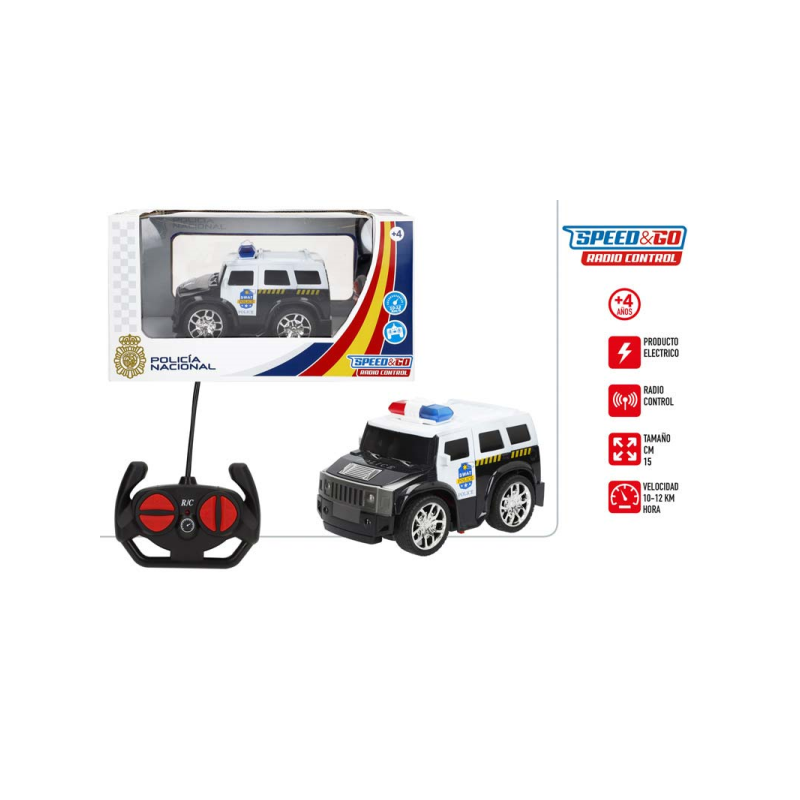 COCHE RC POLICIA NACIONAL 14 CM SPEED AND GO