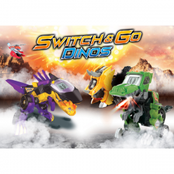 Switch & go dino patrulla tericinosaurio coche policia