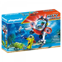 REESCATE MARITIMO OPERACION MEDIO AMBIENTE CON BOTE DE BUCEO PLAYMOBIL CITY ACTION