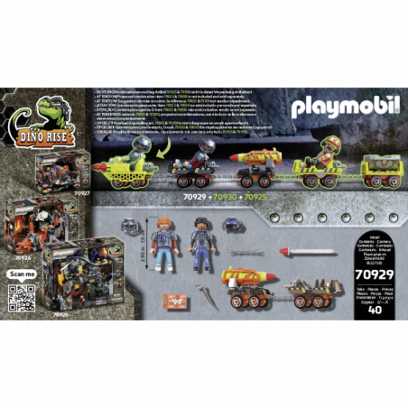 Dino mine carro de cohetes playmobil dino rise