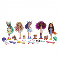 ENCHANTIMALS CITY TAILS PACK 5 MUÑECAS SKATE