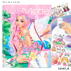 CREATE YOUR TOP MODEL LIBRO COLOREAR Y PEGATINAS FANTASY