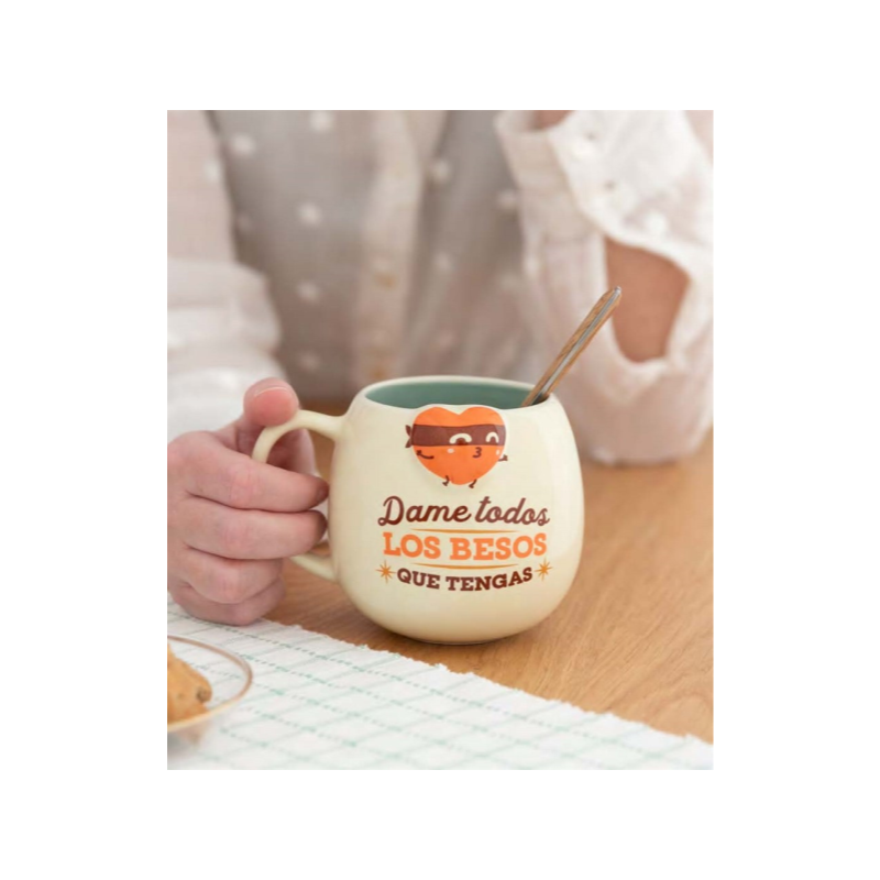 TAZA CORAZON BANDIDO - DAME TODOS LOS BESOS QUE TENGAS